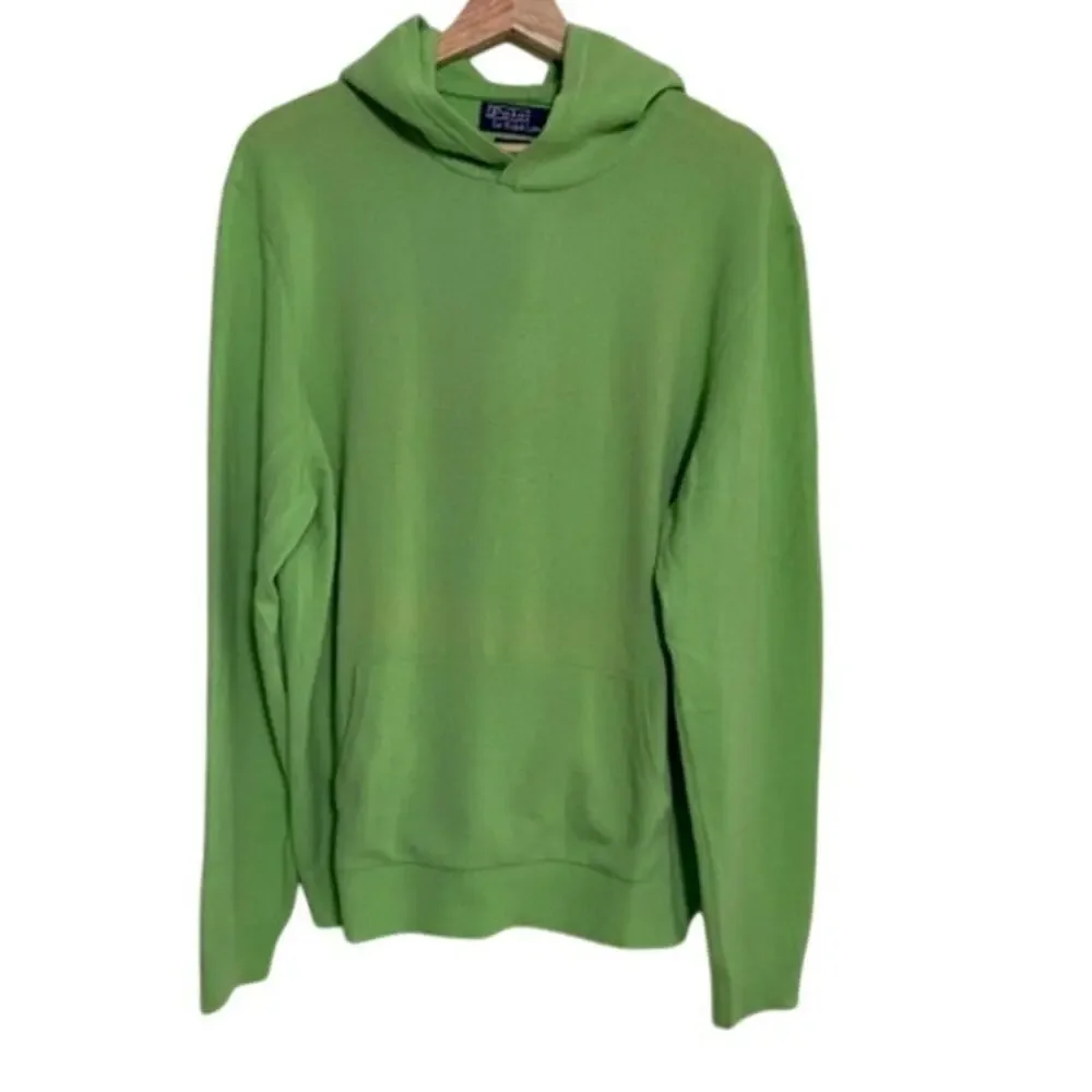 Polo Ralph Lauren Cashmere Hoodie Green Sweater Pullover Men's XL Luxury